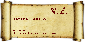 Macska László névjegykártya