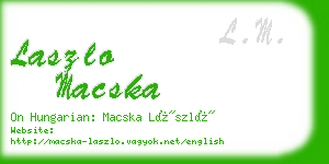 laszlo macska business card